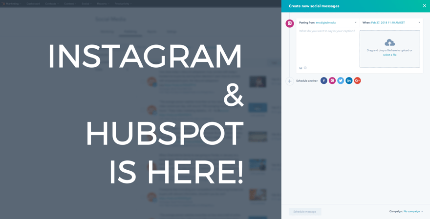 Instagram and HubSpot social tool - TMC Digital Media Tech Tip