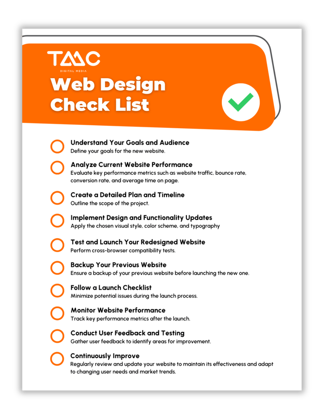 web design checklist from TMC